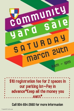 Community Yard Sale - Saturday March 24th from 8 a.m. - 1 p.m.